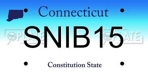 SNIB15 Connecticut License Plate