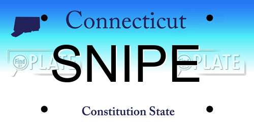 SNIPE Connecticut License Plate