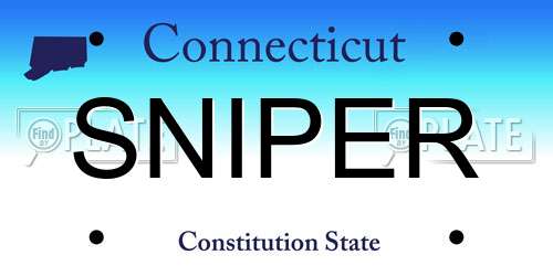 SNIPER Connecticut License Plate