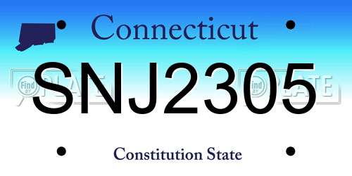SNJ2305 Connecticut License Plate