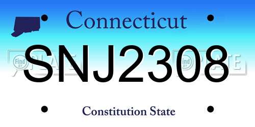 SNJ2308 Connecticut License Plate