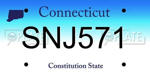 SNJ571 Connecticut License Plate