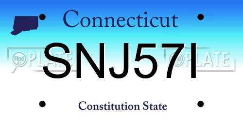 SNJ57I Connecticut License Plate