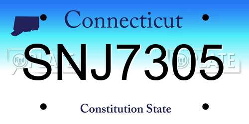 SNJ7305 Connecticut License Plate
