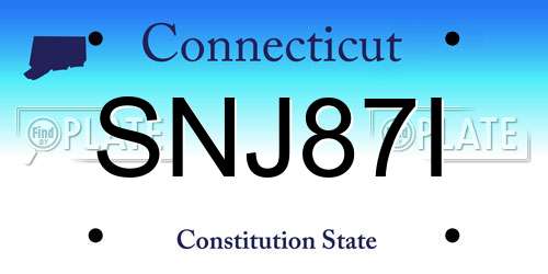SNJ87I Connecticut License Plate