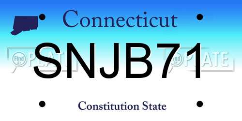 SNJB71 Connecticut License Plate