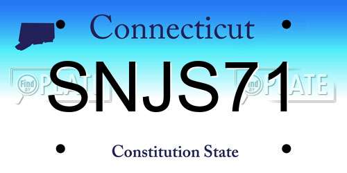 SNJS71 Connecticut License Plate