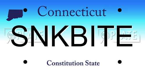 SNKBITE Connecticut License Plate