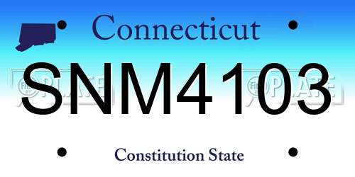 SNM4103 Connecticut License Plate