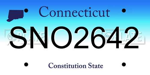 SNO2642 Connecticut License Plate