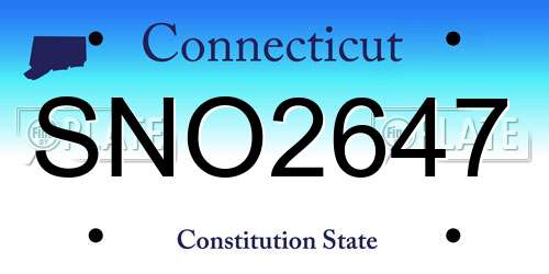 SNO2647 Connecticut License Plate