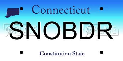SNOBDR Connecticut License Plate