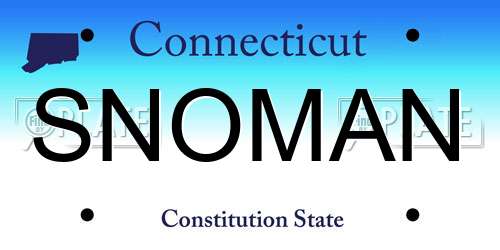 SNOMAN Connecticut License Plate