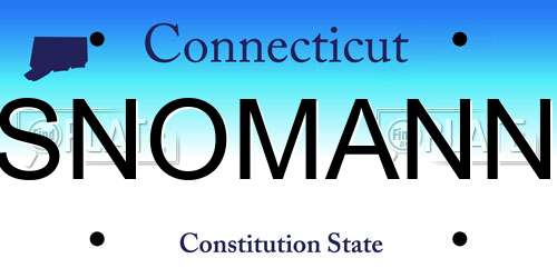SNOMANN Connecticut License Plate