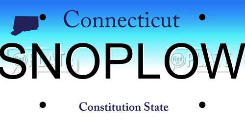 SNOPLOW Connecticut License Plate