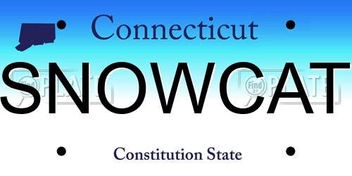 SNOWCAT Connecticut License Plate