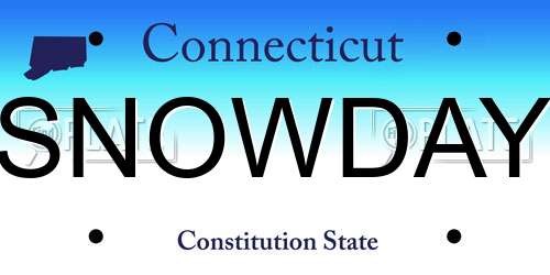 SNOWDAY Connecticut License Plate