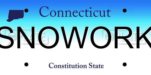 SNOWORK Connecticut License Plate