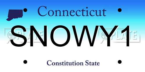 SNOWY1 Connecticut License Plate