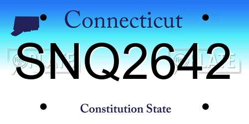 SNQ2642 Connecticut License Plate