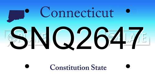 SNQ2647 Connecticut License Plate