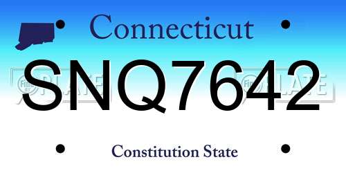 SNQ7642 Connecticut License Plate