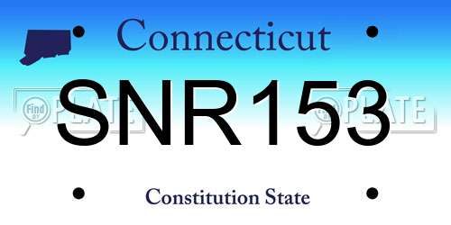 SNR153 Connecticut License Plate