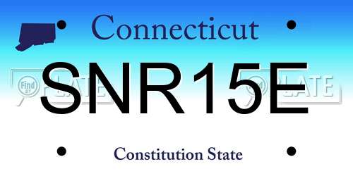 SNR15E Connecticut License Plate