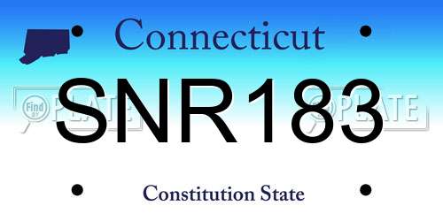 SNR183 Connecticut License Plate