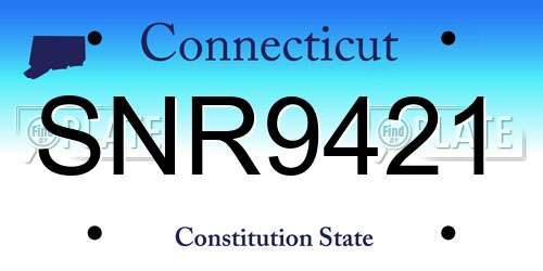 SNR9421 Connecticut License Plate