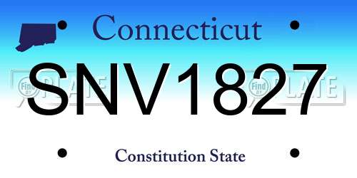 SNV1827 Connecticut License Plate