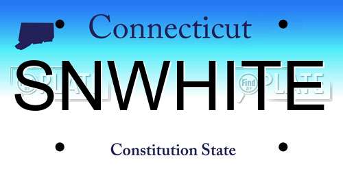 SNWHITE Connecticut License Plate