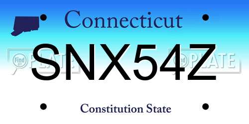 SNX54Z Connecticut License Plate