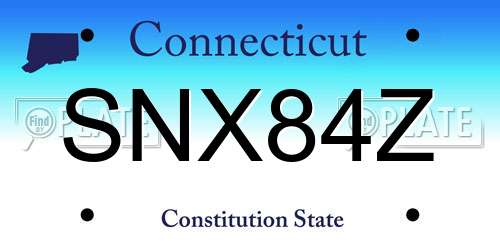 SNX84Z Connecticut License Plate
