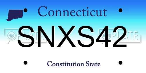 SNXS42 Connecticut License Plate