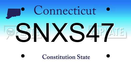 SNXS47 Connecticut License Plate