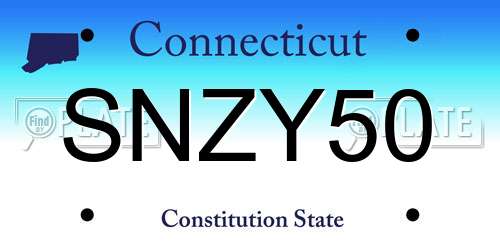 SNZY50 Connecticut License Plate