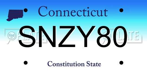 SNZY80 Connecticut License Plate