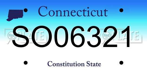 SO06321 Connecticut License Plate