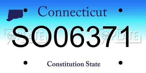 SO06371 Connecticut License Plate