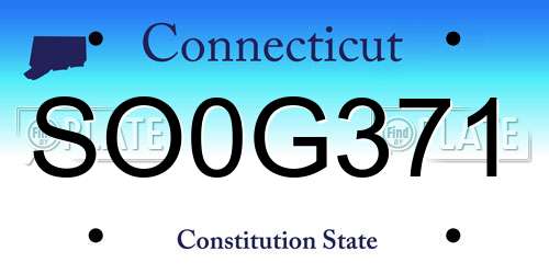 SO0G371 Connecticut License Plate