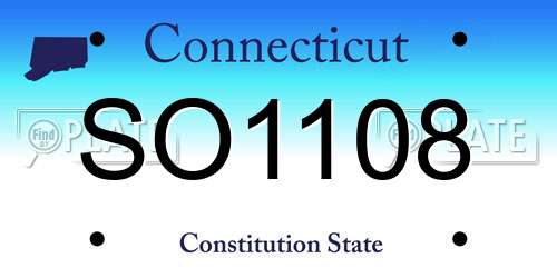 SO1108 Connecticut License Plate