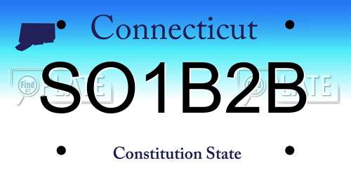 SO1B2B Connecticut License Plate