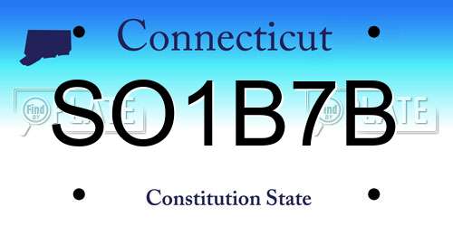 SO1B7B Connecticut License Plate