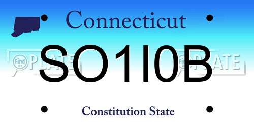 SO1I0B Connecticut License Plate