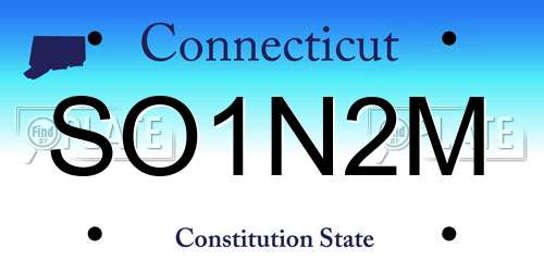 SO1N2M Connecticut License Plate