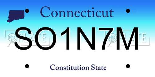 SO1N7M Connecticut License Plate