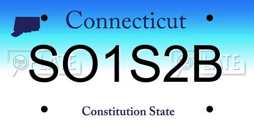 SO1S2B Connecticut License Plate