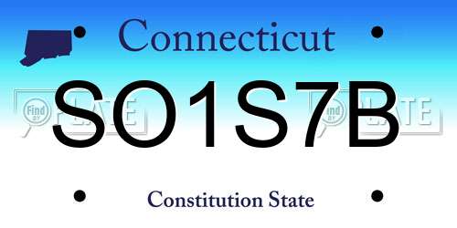 SO1S7B Connecticut License Plate