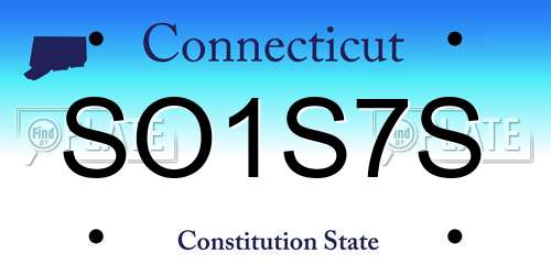 SO1S7S Connecticut License Plate